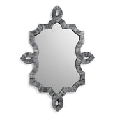 Hollywood Regency Colored Bone Inlay Wall Mirror Grey